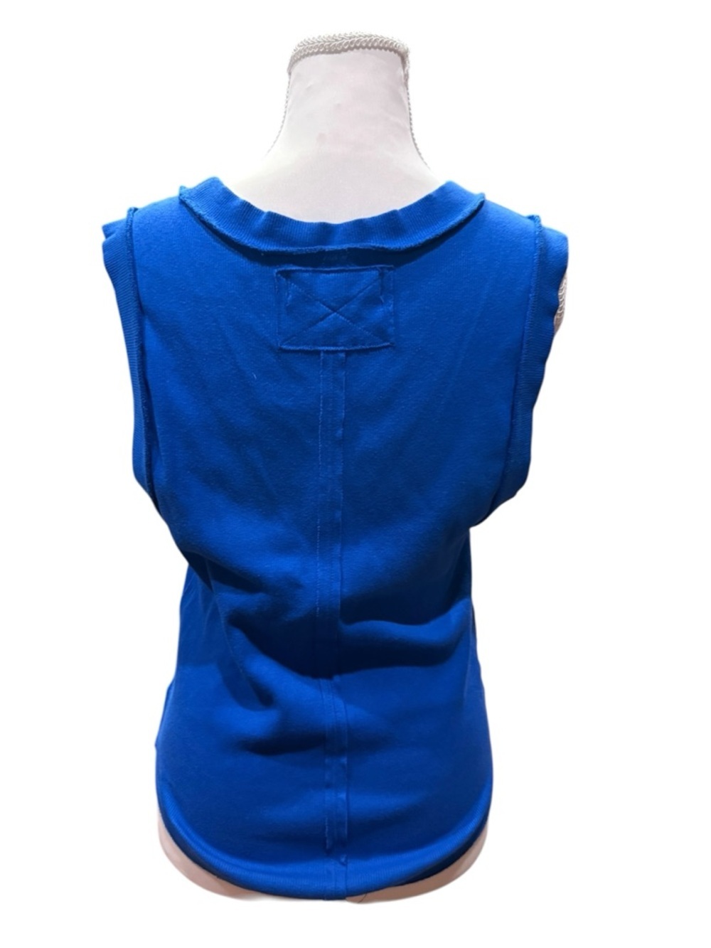 We The Free Free People Blue Ribbed Tank Top Size Large Sleeveless Stretch Basic - Picture 11 of 11